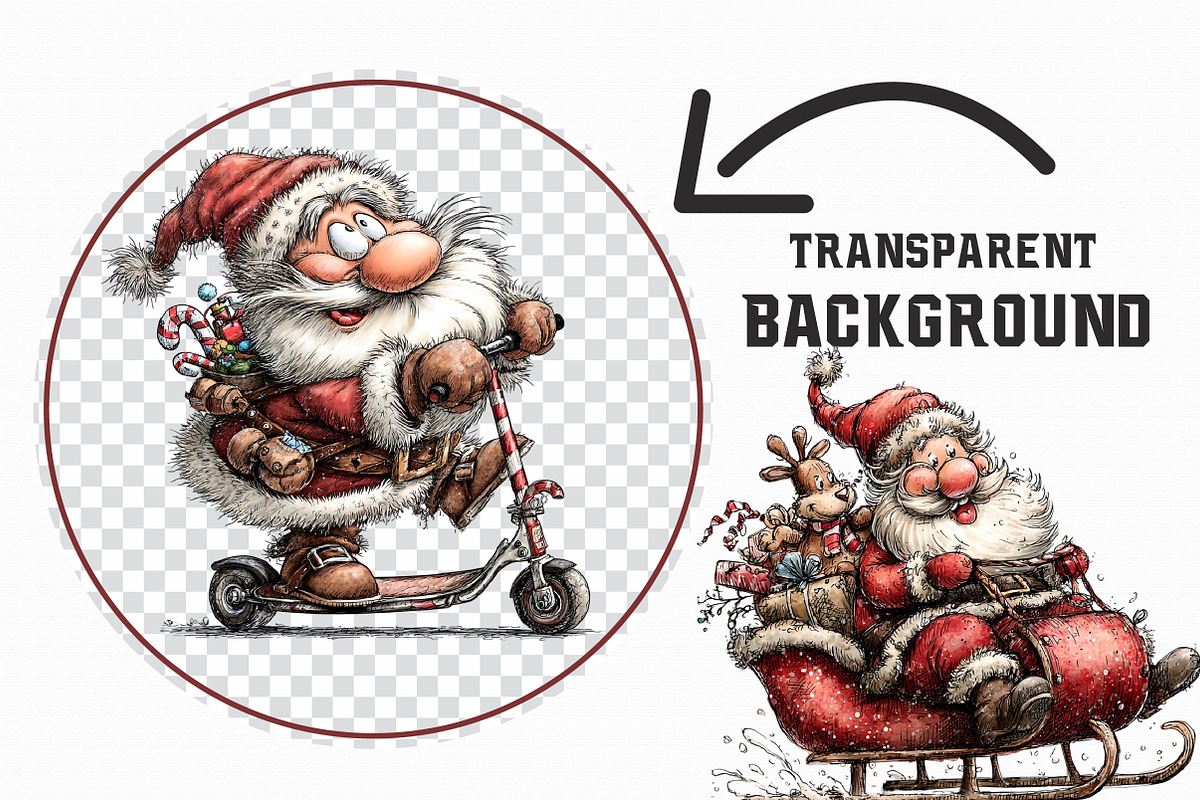 Funny Christmas Santa Clipart, an Illustration by Libby Wishes (Photo 9 of 9)