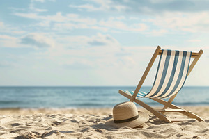 Summer beach landscape with chair, a Nature Photo by MistyDay
