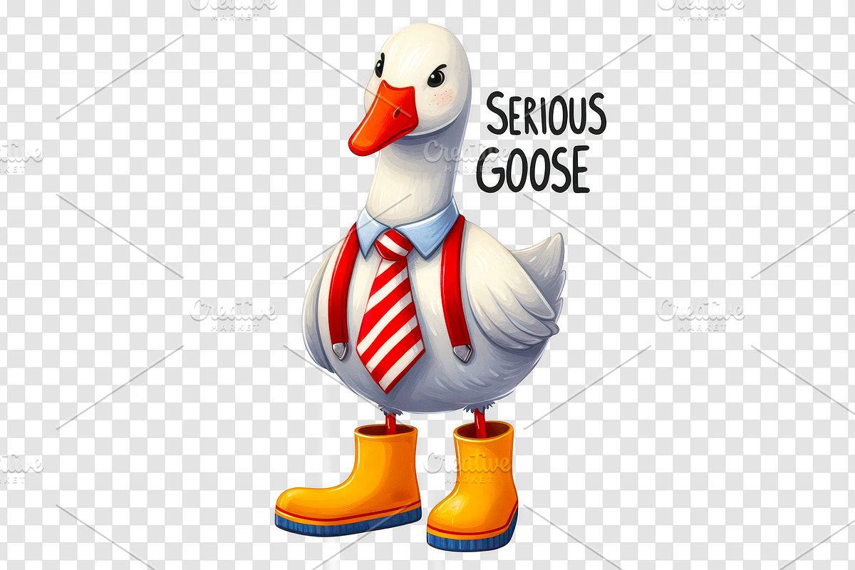 Serious goose PNG funny design, a Transportation Illustration by LoLoArt (Photo 2 of 3)