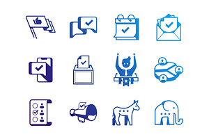 Election and vote icon set