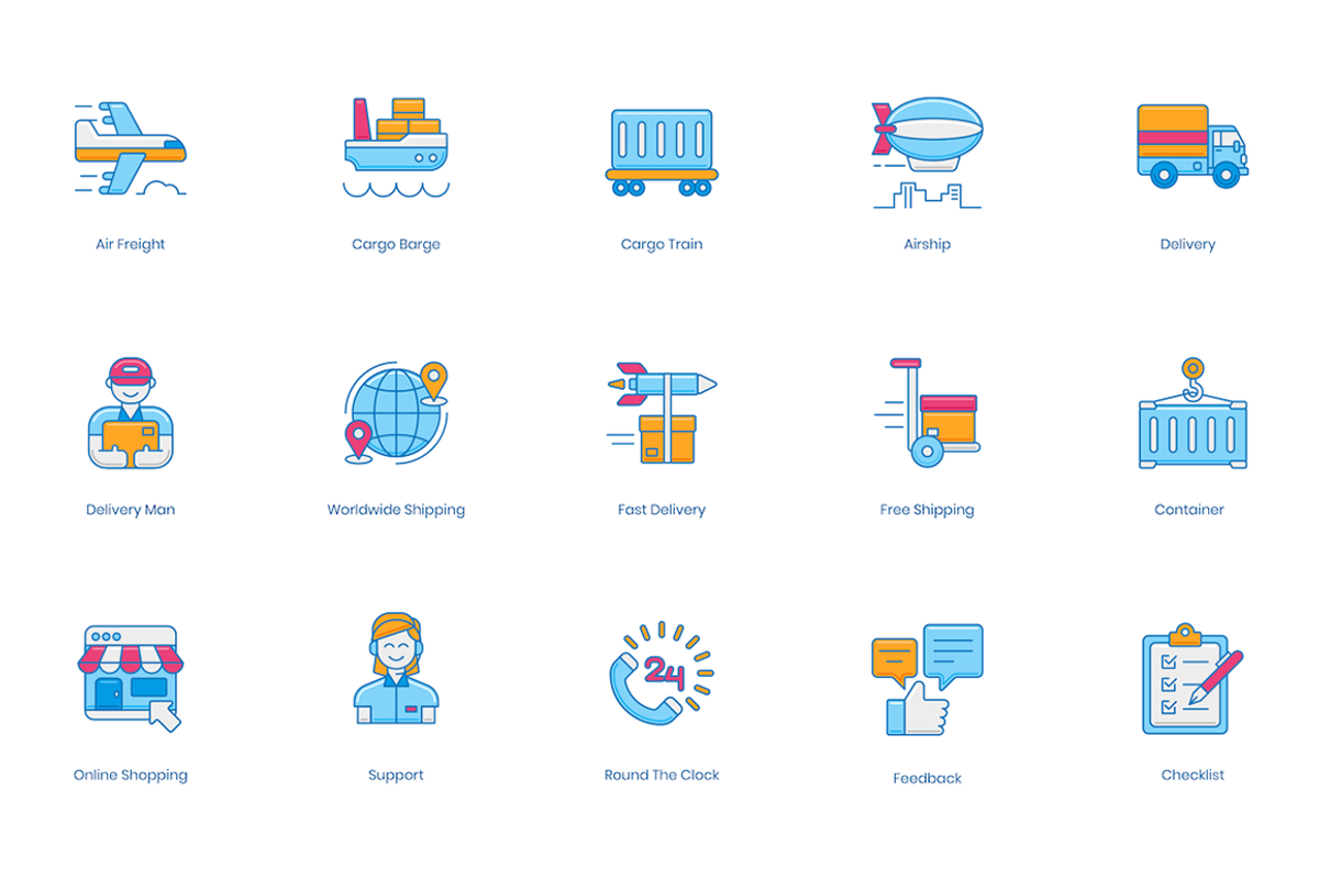 60 Logistics Icons, an Icon by Flat Icons (Photo 2 of 5)
