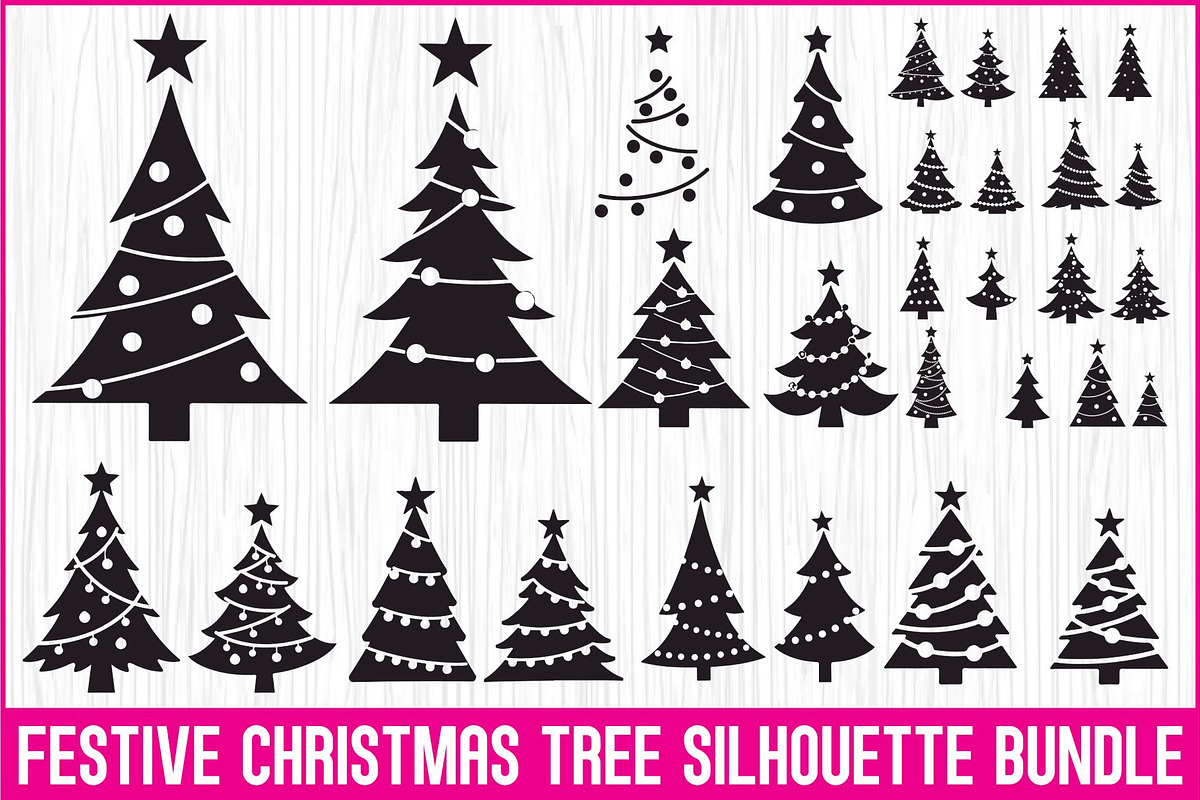 Cozy Holiday Tree Silhouette Designs, an Illustration by Gaye Art (Photo 1 of 21)