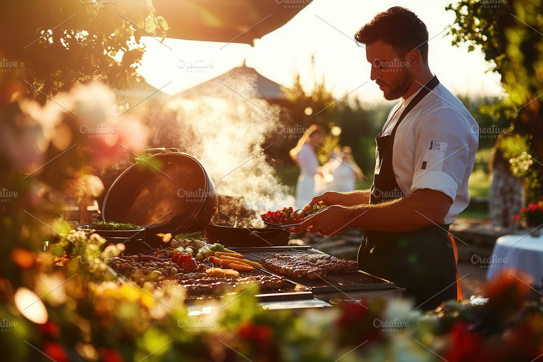 Gourmet moments under golden light, a Photo by Pavel_design