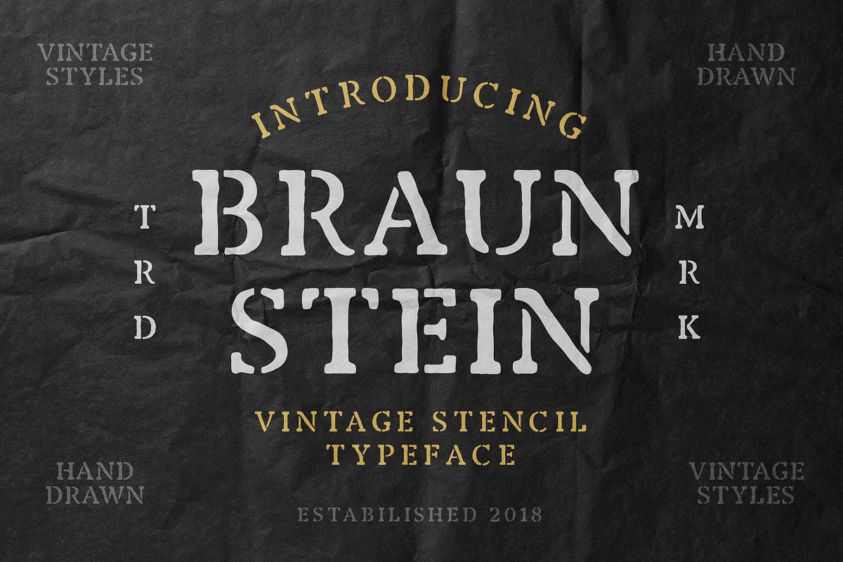 Braunstein Stencil Font, a Serif Font by Type Colony (Photo 1 of 6)