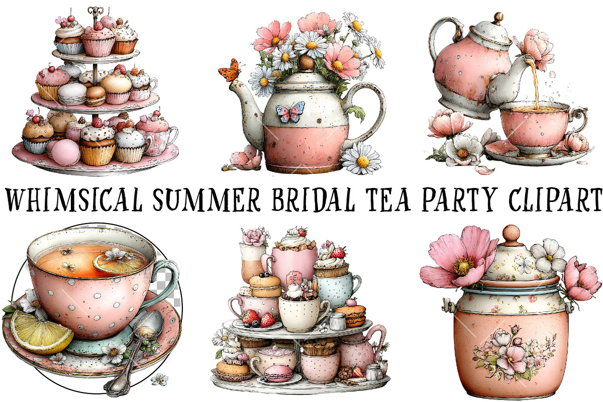 Whimsical Summer Bridal Tea Party, an Illustration by OK Design (Photo 2 of 6)