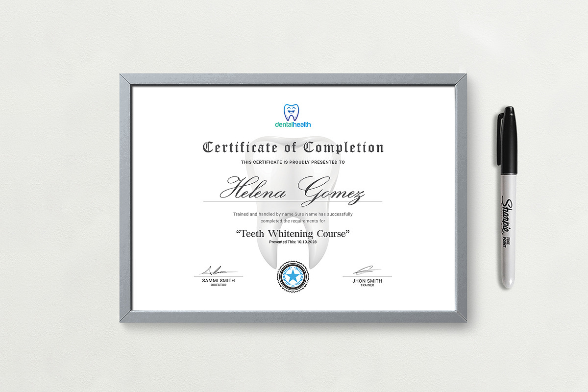 Dental Assistant Certificate, a Stationery Template by DesignDevisers (Photo 5 of 10)