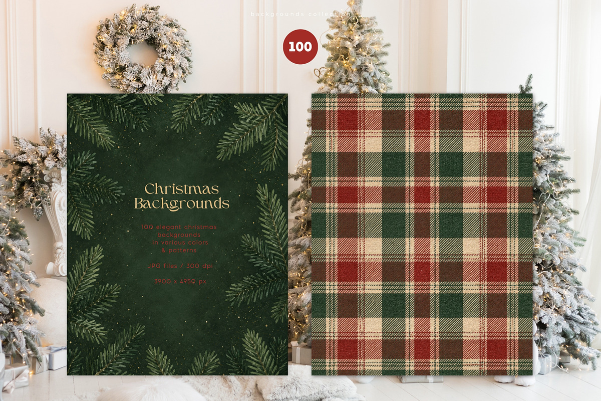 100 Elegant Christmas Backgrounds, a Background Graphic by PeDe Designs (Photo 3 of 17)