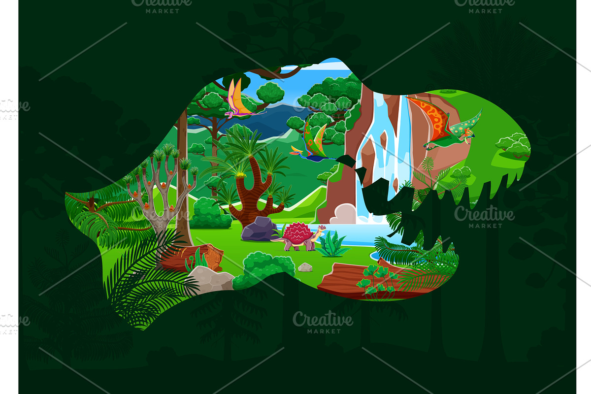 T rex tyrannosaurus silhouette, an Animal Illustration by Vector Tradition