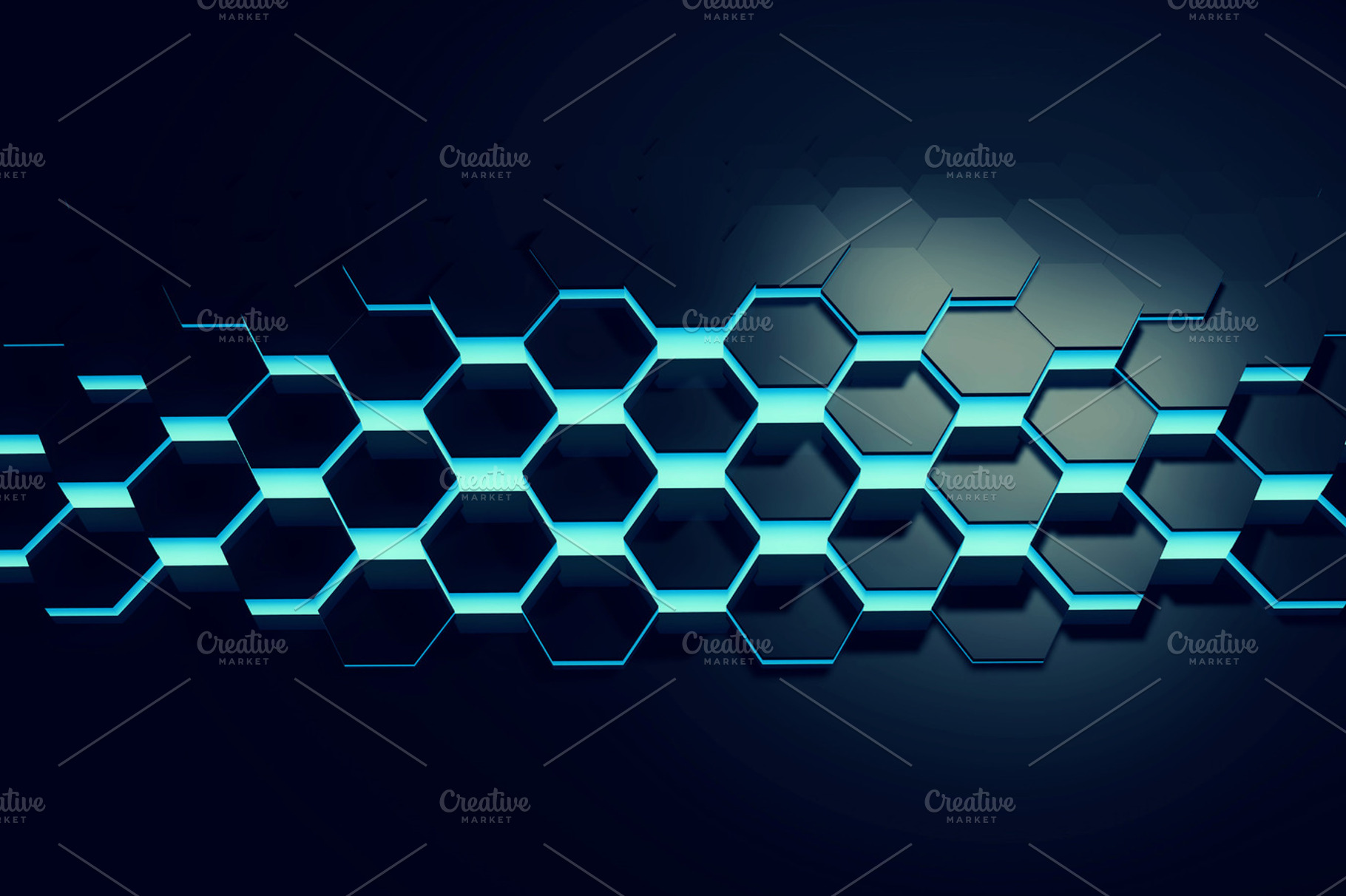 Glowing blue hexagon background stock photo containing network and wallpaper, an Abstract Photo by ink drop