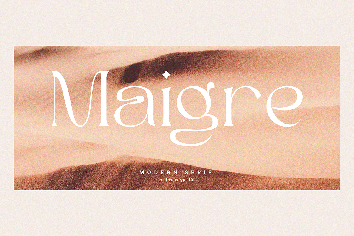 Maigre - Modern Serif, a Serif Font by Prioritype Co (Photo 1 of 15)