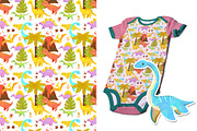 Cute and bright Dinosaurs Clipart, an Animal Illustration by LukaJreym (Thumbnail 8 of 11)