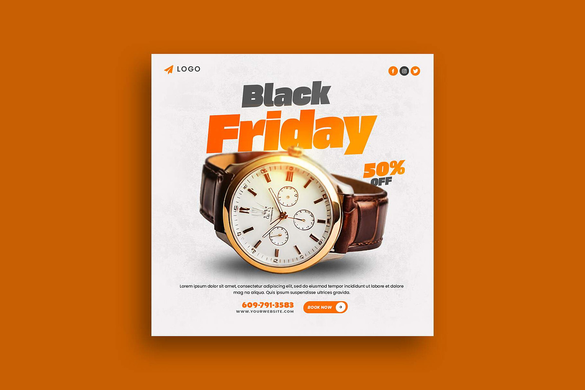 Black Friday Sale Post Template, a Social Media Template by Saman Osama