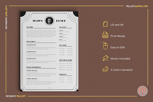 Art Deco Resume Template With Photo