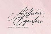 Alathena Signature Font, a Script Font by Analogous (Thumbnail 1 of 14)