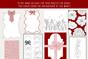 Flowers and Bows graphic line art, a Decorative Illustration by Nataly_is_Drawing (Thumbnail 9 of 11)