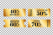 Golden Discount Coupons Set, a Decorative Illustration by PsychocheArt (Thumbnail 6 of 6)