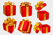 Gift Boxes Set, an Object Illustration by Vector beauty (Thumbnail 2 of 2)