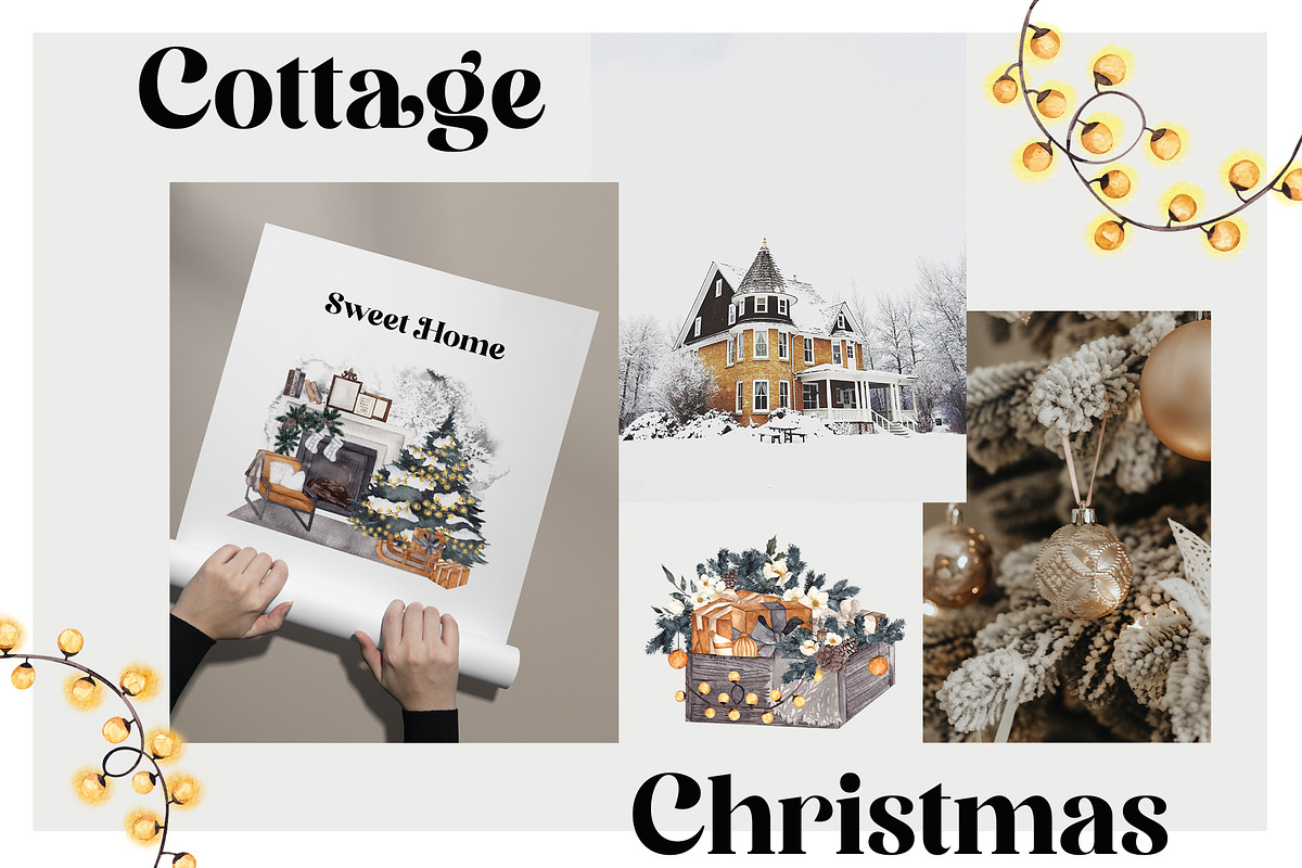 Cottage Christmas. Cozy Home., a Seasonal Illustration by ma_i_vi (Photo 2 of 11)