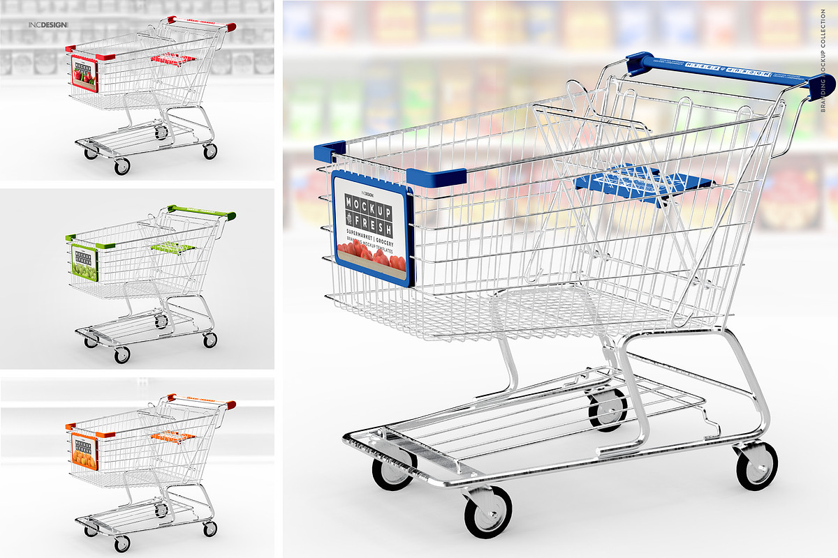 Metal Shopping Cart Branding Mockup, a Product Mockup by INCDesign (Photo 17 of 19)