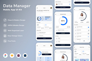 Data Manager Mobile App UI Kit, an UI Kit Template by Betush
