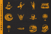 Vintage Surf Badge & Illustrations, an Illustration by elliazidi.designs (Thumbnail 3 of 7)