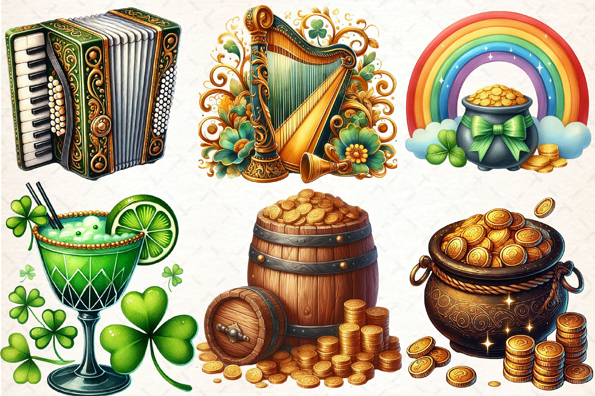 Retro St.Patrick’s Day Clipart Bundl, an Illustration by DreamCafeArt (Photo 3 of 3)