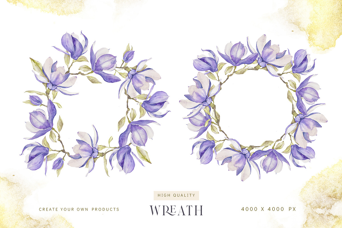 Watercolor magnolia clipart, an Illustration by MariGraphic boutique (Photo 5 of 10)