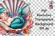 Mermaid PNG, Sea Shell PNG Bundle, a Graphic by Clipart Bloom (Thumbnail 13 of 14)
