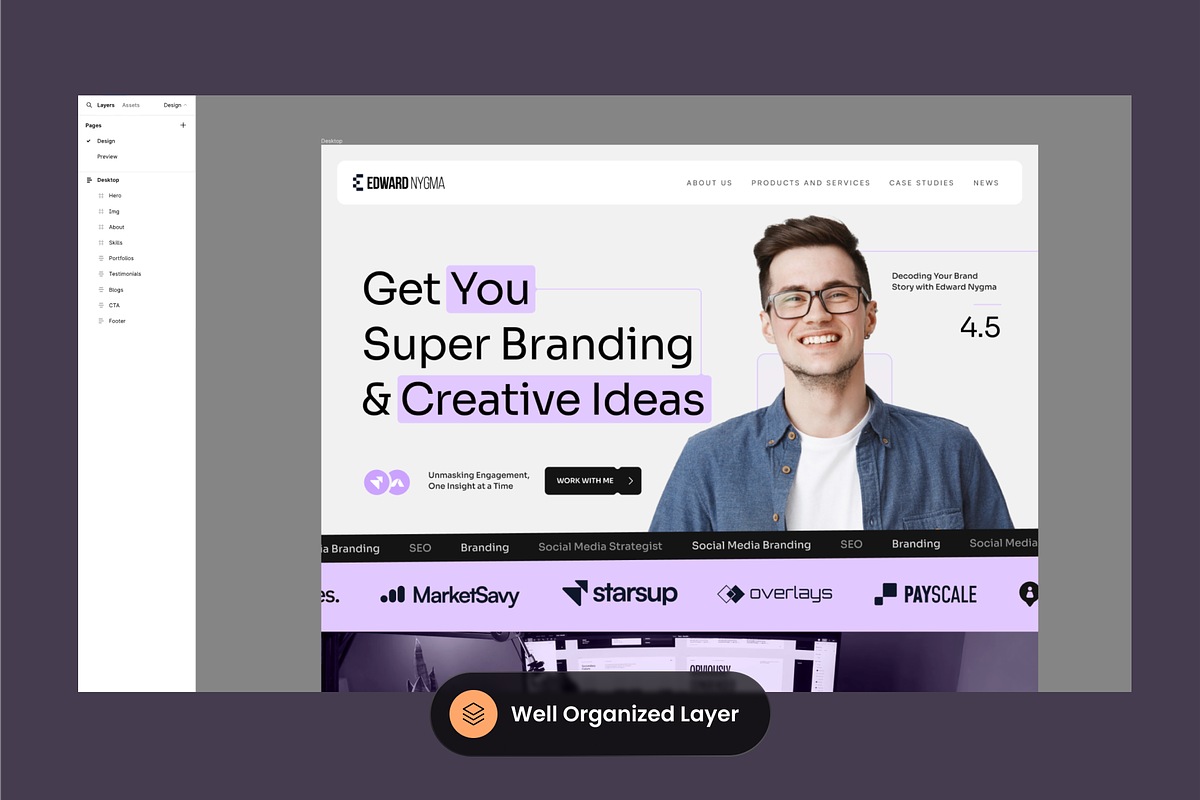 Personal Portfolio Landing Page, a Landing Page Template by SLAB! Design (Photo 2 of 3)