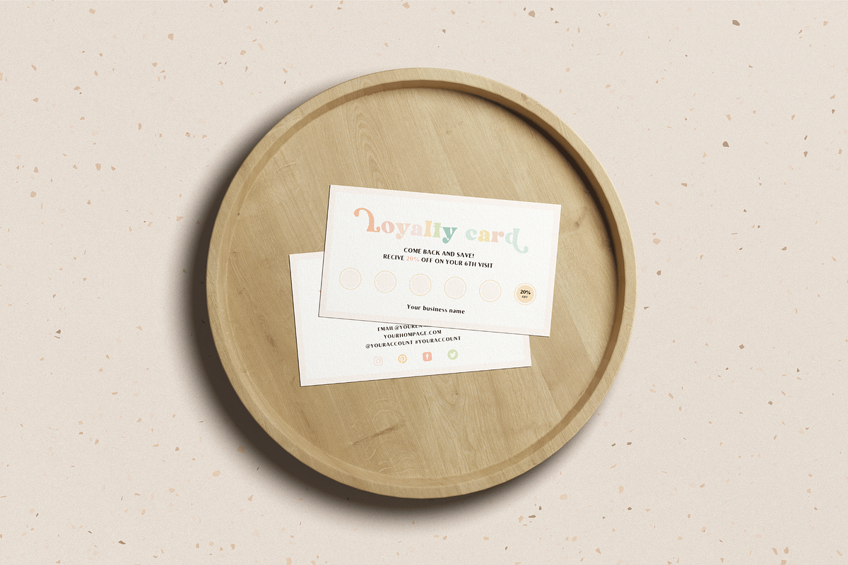 Pastel Loyalty Card Canva Template, a Business Card Template by Hellohastore (Photo 7 of 10)