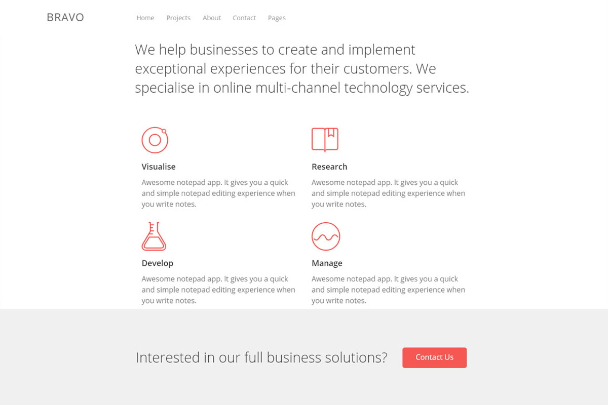 Bravo - Multipurpose HTML Template, a Websites & App Template by Zeepfeed (Photo 5 of 5)