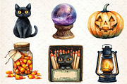 Vintage Halloween Clipart, an Illustration by Dream Creation (Thumbnail 3 of 7)