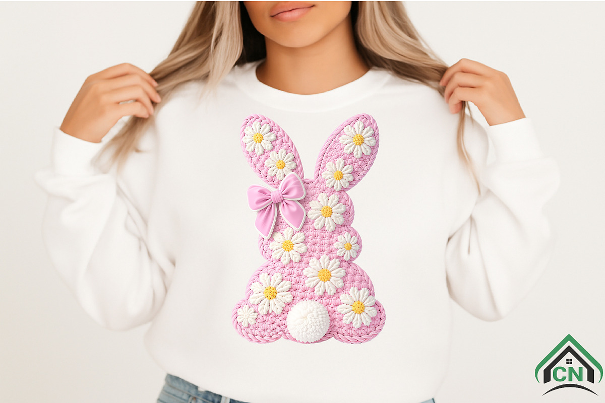 Faux Yarn Crochet Bunny Png, an Illustration by Craft Nest (Photo 2 of 4)