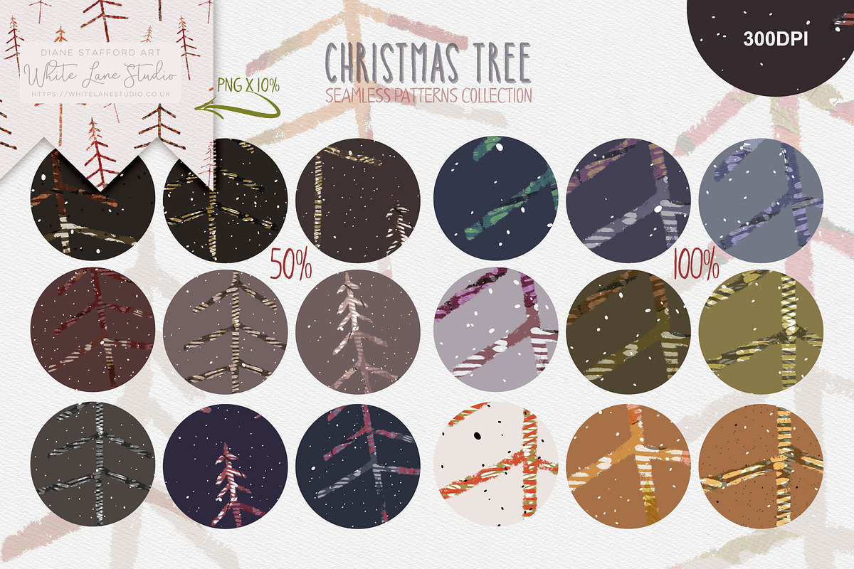 Christmas Tree Seamless Patterns, a Pattern Graphic by White Lane Studio (Photo 2 of 9)