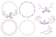 Lavender Holly Wreaths & Branches, an Illustration by Amanda Ilkov (Thumbnail 3 of 5)