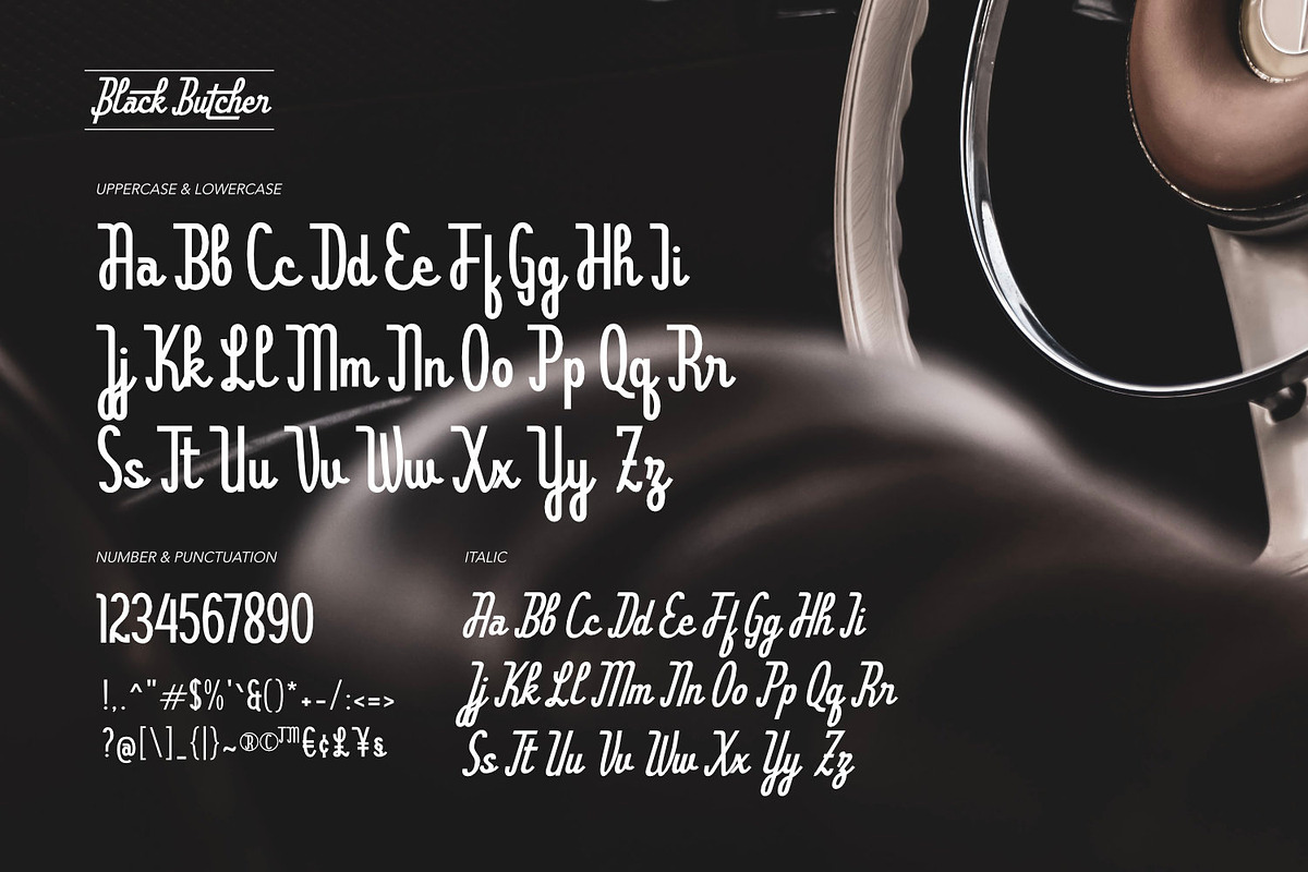 Black Butcher - Oldtype Series, a Script Font by ikiiko (Photo 6 of 8)