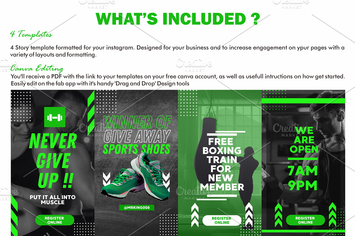 Gym Instagram Template - Canva, a Social Media Template by Null Stuido (Photo 3 of 3)