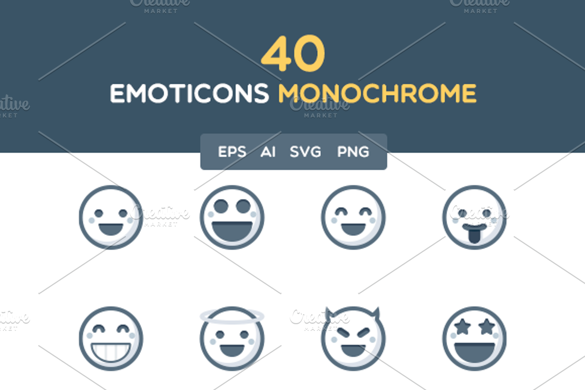 Emoticons monochrome
