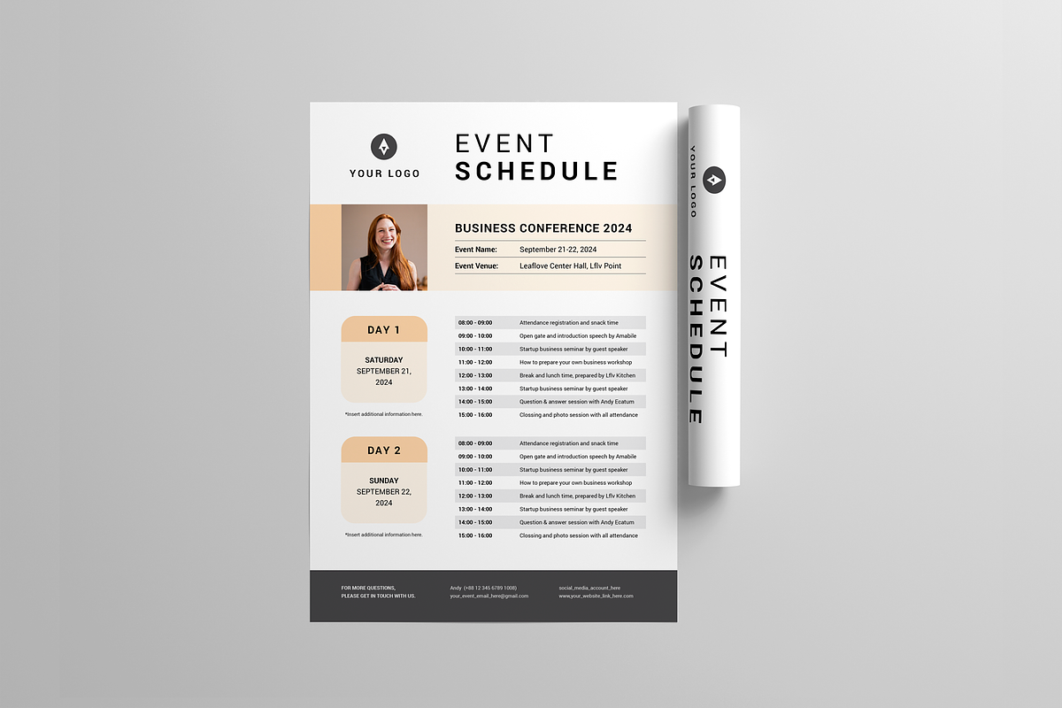 Event Schedule | MS Word & Indesign, a Flyer Template by Leaflove (Photo 4 of 5)