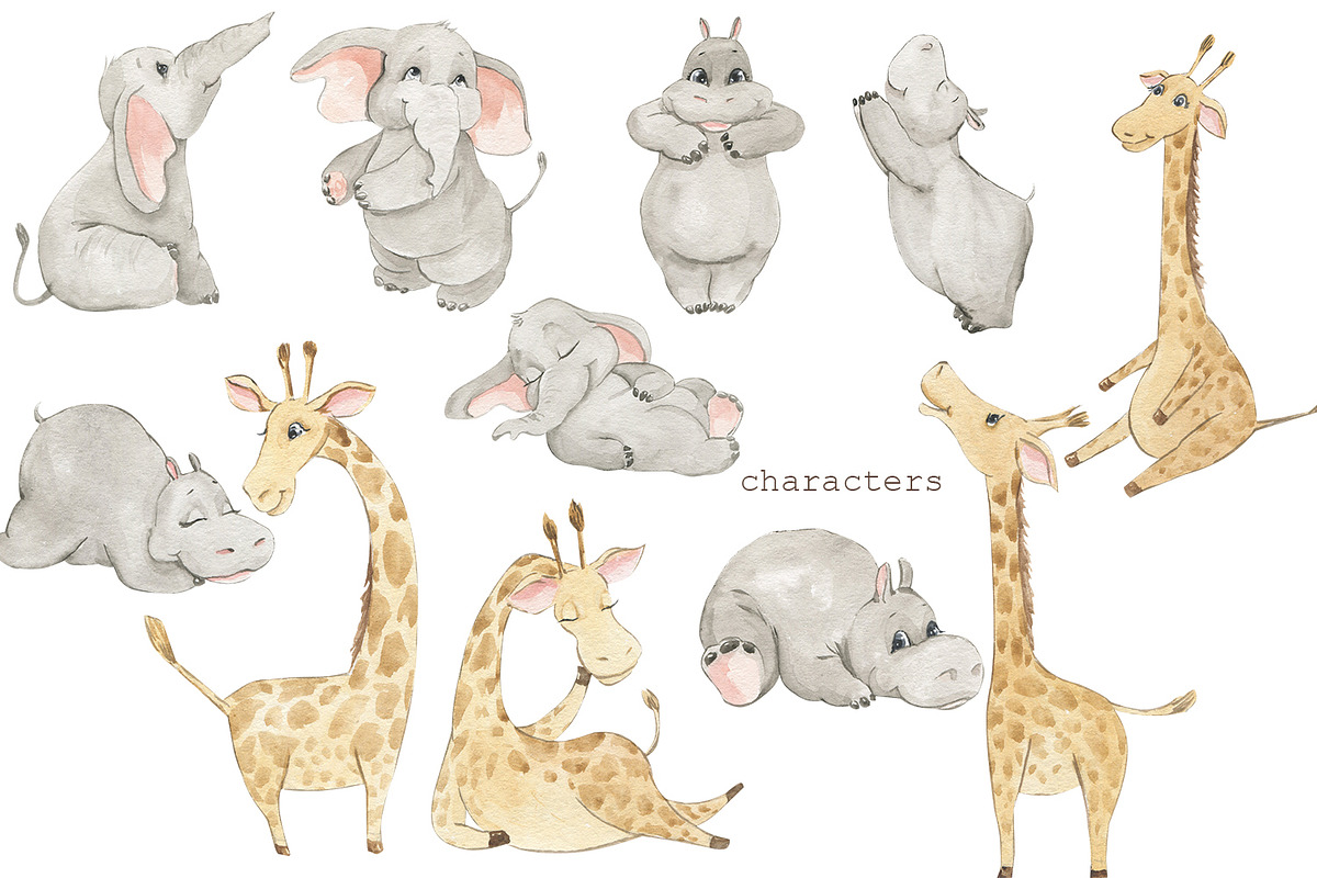 Everyone loves ice cream!, an Animal Illustration by Love Watercolor Store (Photo 5 of 11)