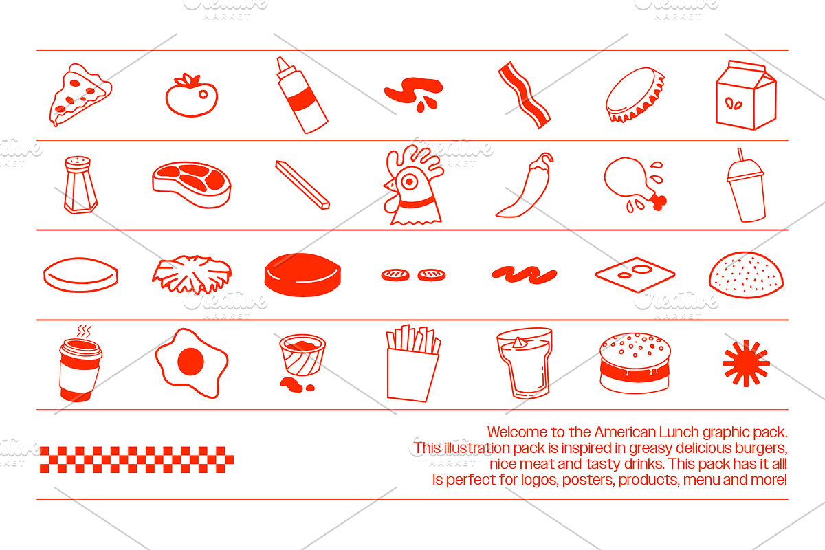 American Lunch · Burger Illustration, a Food Illustration by BluWisp (Photo 3 of 6)