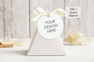 Favor Box/Sticker/Tag Mockup Bundle