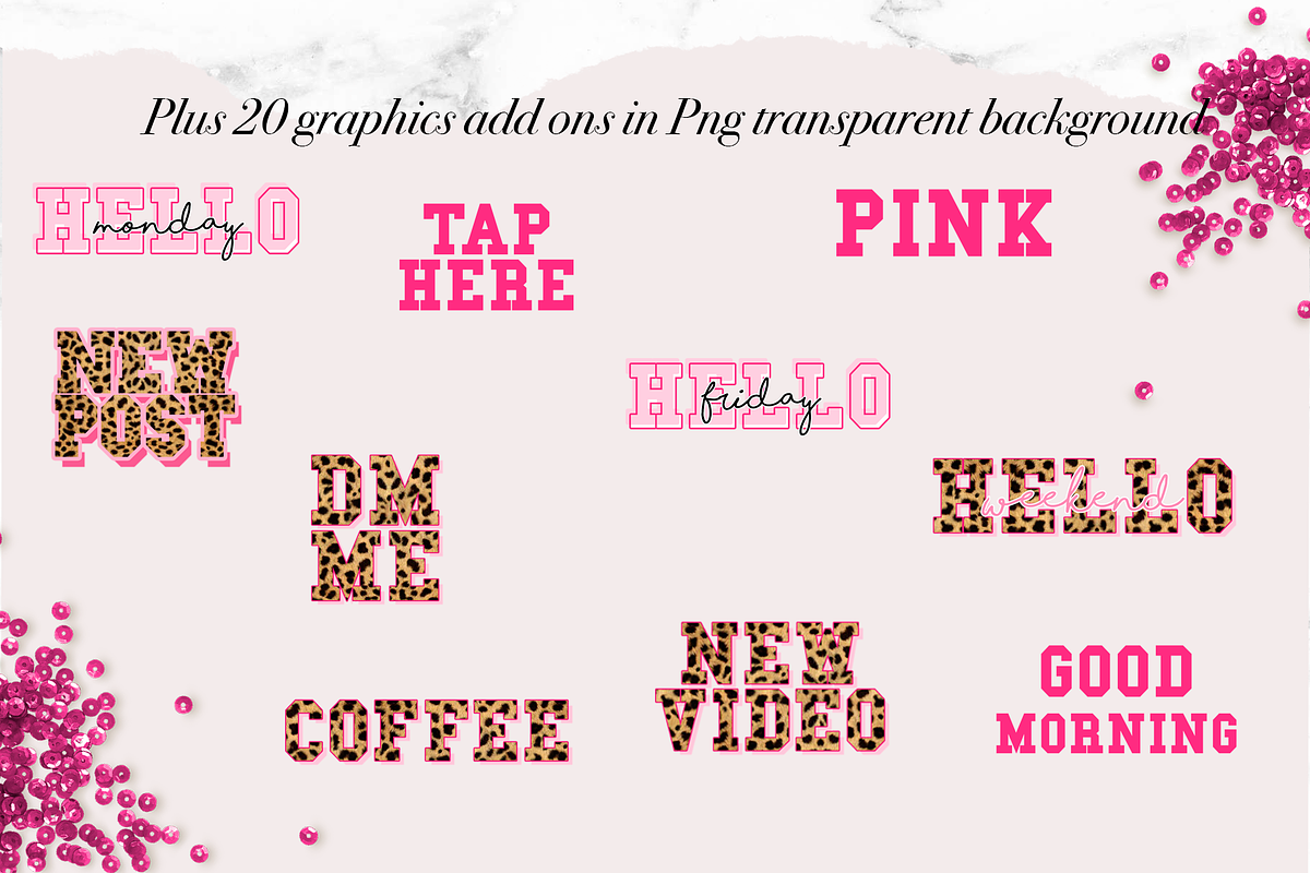 80 Template Pink Cheetah Instagram, a Social Media Template by The GG Shop (Photo 4 of 7)