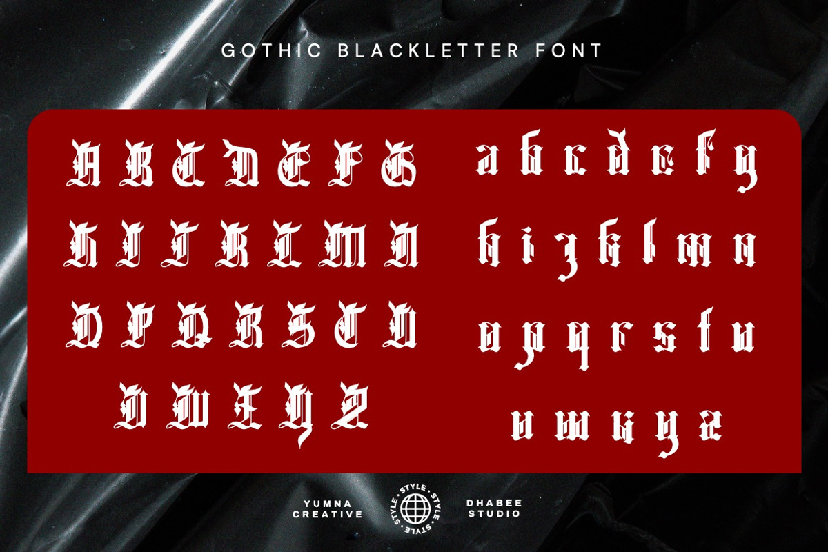 Jevilla - Gothic Blackletter Font, a Blackletter Font by Dhabee (Photo 17 of 17)