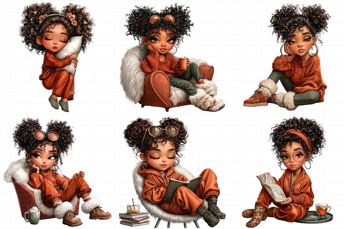 Relaxing Black Girl Clipart, an Illustration by Daily.Designs (Photo 3 of 5)