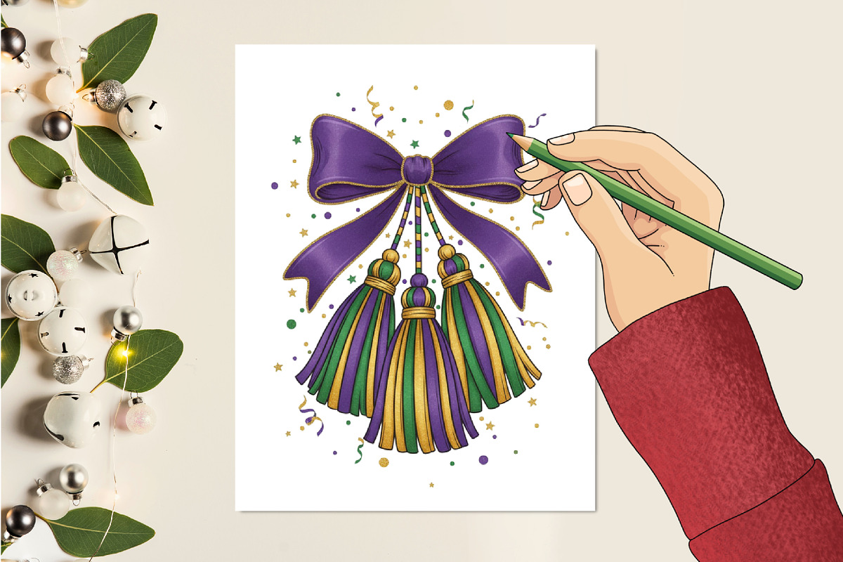 Coquette Tassel Mardi Gras Png, an Illustration by designcity5 (Photo 2 of 9)