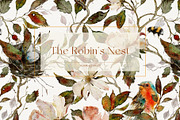 The Robin's Nest Seamless Pattern, a Pattern Graphic by MouseGrey (Thumbnail 1 of 8)