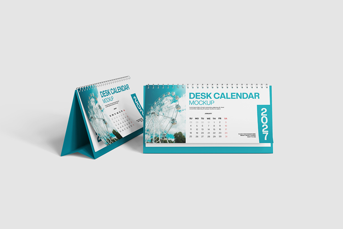 Desk Calendar Mockup, a Product Mockup by bimockup (Photo 5 of 6)