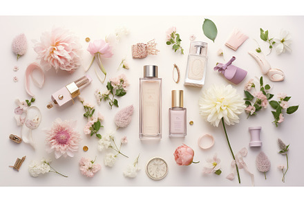 happy design spring flatlay top view, an Abstract Photo by pikepicture