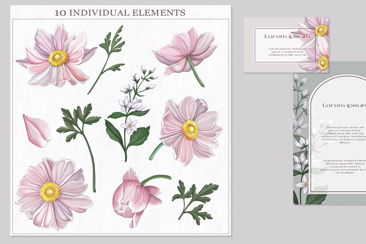 Pink floral bloom Individual element, a Decorative Illustration by DamriNa art (Photo 4 of 10)